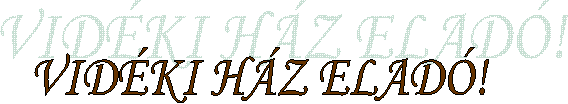 VIDÉKI HÁZ ELADÓ!